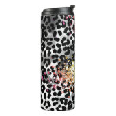 *~* Chic QR Peach Glitzer Tierleopard Spots Thermosbecher (Nach links gedreht)