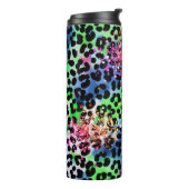 *~* Chic QR Rainbow Glitzer Tierleopard Spots Thermosbecher (Nach links gedreht)