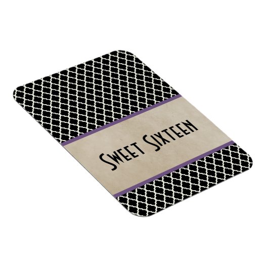 Chic Quarto Sweet 16 Magnet, Lila Magnet (Rechte Seite)