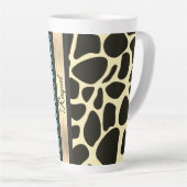 Chic Quartrefoil Giraffe Drucken Personalisiert Milchtasse (Rechte Ecke)
