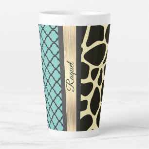 Chic Quartrefoil Giraffe Drucken Personalisiert Milchtasse