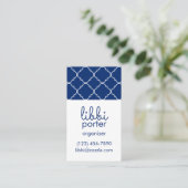 Chic Quatrefoil Business oder Contact Cards Visitenkarte (Stehend Vorderseite)