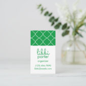 Chic Quatrefoil Business oder Contact Cards Visitenkarte (Stehend Vorderseite)