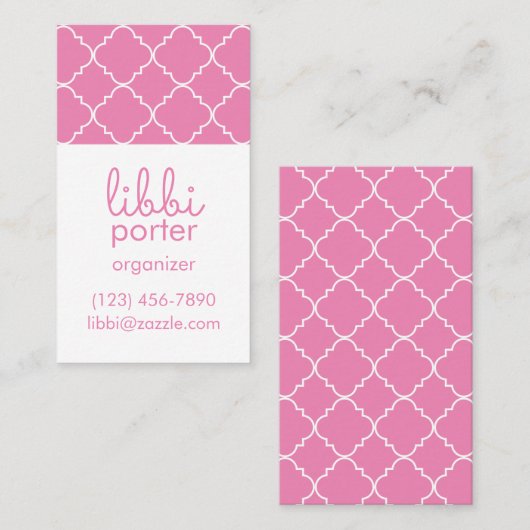 Chic Quatrefoil Business oder Contact Cards Visitenkarte (Vorne/Hinten)