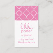 Chic Quatrefoil Business oder Contact Cards Visitenkarte (Vorderseite)