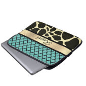 Chic Quatrefoil Giraffe Print Laptopschutzhülle (Vorne Knopf)