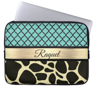 Chic Quatrefoil Giraffe Print Laptopschutzhülle