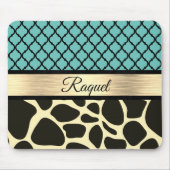Chic Quatrefoil Giraffe Print Mousepad (Vorne)