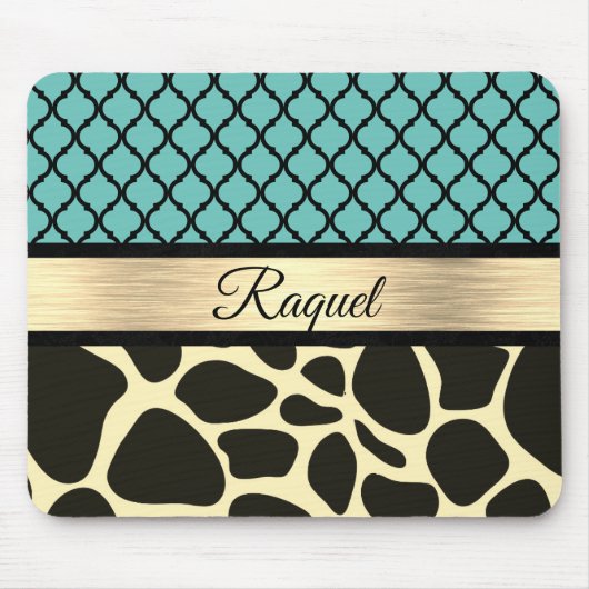 Chic Quatrefoil Giraffe Print Mousepad (Vorne)