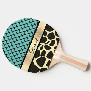 Chic Quatrefoil Giraffe Print Tischtennis Schläger