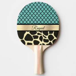 Chic Quatrefoil Giraffe Print Tischtennis Schläger
