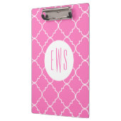 Chic Quatrefoil Monogramm Clipboard Klemmbrett (Links)