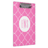 Chic Quatrefoil Monogramm Clipboard Klemmbrett (Rechts)