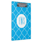 Chic Quatrefoil Monogramm Clipboard Klemmbrett (Rechts)
