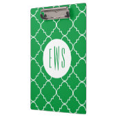 Chic Quatrefoil Monogramm Clipboard Klemmbrett (Links)