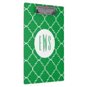 Chic Quatrefoil Monogramm Clipboard Klemmbrett (Rechts)