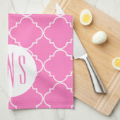 Chic Quatrefoil Monogramm Küchentuch (Viertel Falte)