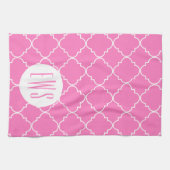 Chic Quatrefoil Monogramm Küchentuch (Horizontal)