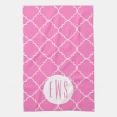 Chic Quatrefoil Monogramm Küchentuch (Vertikal)