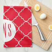 Chic Quatrefoil Monogramm Küchentuch (Viertel Falte)