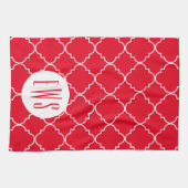 Chic Quatrefoil Monogramm Küchentuch (Horizontal)