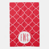 Chic Quatrefoil Monogramm Küchentuch (Vertikal)