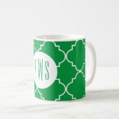 Chic Quatrefoil Monogramm Tasse (VorderseiteRechts)