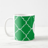 Chic Quatrefoil Monogramm Tasse (Links)