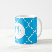 Chic Quatrefoil Monogramm Tasse (VorderseiteRechts)