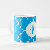 Chic Quatrefoil Monogramm Tasse (Vorderseite Links)