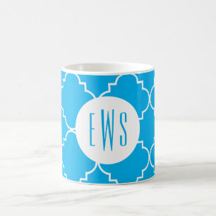 Chic Quatrefoil Monogramm Tasse