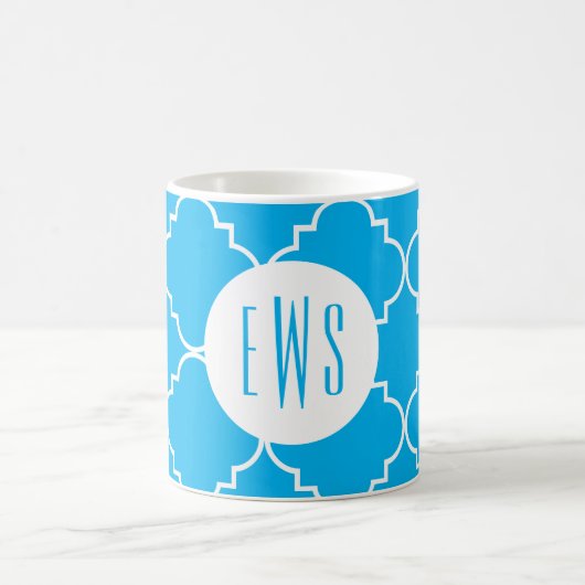Chic Quatrefoil Monogramm Tasse (Mittel)