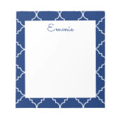 Chic Quatrefoil Personalisiert Notepad Notizblock (Vorderseite)