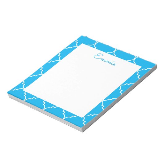 Chic Quatrefoil Personalisiert Notepad Notizblock (Rotiert)