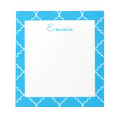Chic Quatrefoil Personalisiert Notepad Notizblock (Vorderseite)