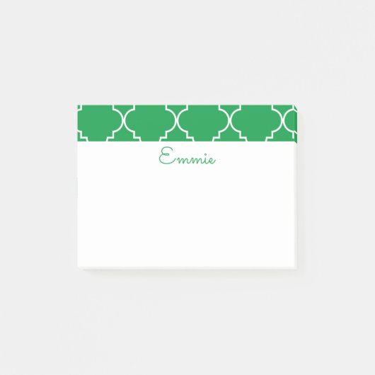 Chic Quatrefoil Personalisiert Post-It Notepad Klebezettel (Vorderseite)