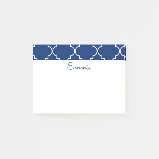 Chic Quatrefoil Personalisiert Post-It Notepad Klebezettel (Vorderseite)