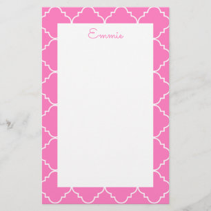 Chic Quatrefoil Personalisiert Stationery
