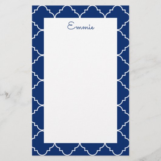 Chic Quatrefoil Personalisiert Stationery (Vorderseite)