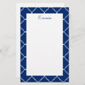 Chic Quatrefoil Personalisiert Stationery (Vorne/Hinten)