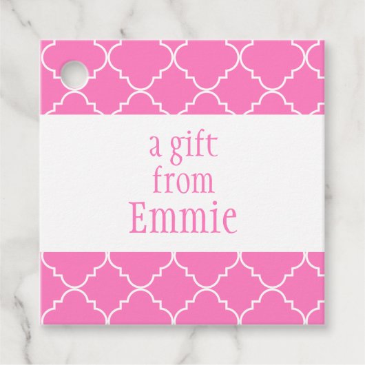 Chic Quatrefoil Personalisierte Geschenke oder Gef Geschenkanhänger (Vorderseite)