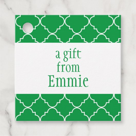 Chic Quatrefoil Personalisierte Geschenke oder Gef Geschenkanhänger (Vorderseite)