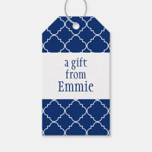 Chic Quatrefoil Personalisierte Geschenketags Geschenkanhänger