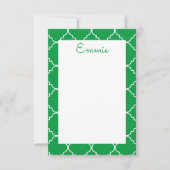 Chic Quatrefoil Personalisierte Mitteilungskarten (Vorderseite)