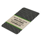 Chic Quatrefoil Save the Date Magnet, Green Magnet (Linke Seite)