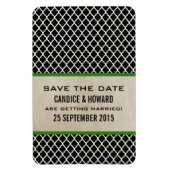 Chic Quatrefoil Save the Date Magnet, Green Magnet (Vertikal)