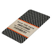 Chic Quatrefoil Save the Date Magnet, Orange Magnet (Linke Seite)