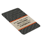 Chic Quatrefoil Save the Date Magnet, Orange Magnet (Rechte Seite)