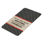 Chic Quatrefoil Save the Date Magnet, Red Magnet (Linke Seite)