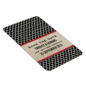 Chic Quatrefoil Save the Date Magnet, Red Magnet (Rechte Seite)